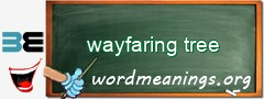 WordMeaning blackboard for wayfaring tree